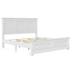 Wood Bed Frame with Headboard & Footboard | Brown / White / Stone Gray | Twin / Full / Queen