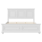 Wood Bed Frame with Headboard & Footboard | Brown / White / Stone Gray | Twin / Full / Queen