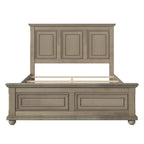 Wood Bed Frame with Headboard & Footboard | Brown / White / Stone Gray | Twin / Full / Queen