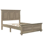Wood Bed Frame with Headboard & Footboard | Brown / White / Stone Gray | Twin / Full / Queen