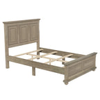 Wood Bed Frame with Headboard & Footboard | Brown / White / Stone Gray | Twin / Full / Queen