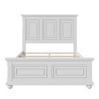 Wood Bed Frame with Headboard & Footboard | Brown / White / Stone Gray | Twin / Full / Queen