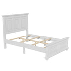 Wood Bed Frame with Headboard & Footboard | Brown / White / Stone Gray | Twin / Full / Queen