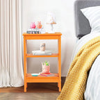 Set of 2 Nightstands, Multi-Color, X-Frame 3-Tier Open Shelf Bedside Table