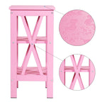 Set of 2 Nightstands, Multi-Color, X-Frame 3-Tier Open Shelf Bedside Table