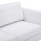 Canapé en tissu moderne du milieu du siècle, 3 places (beige / gris clair / blanc)