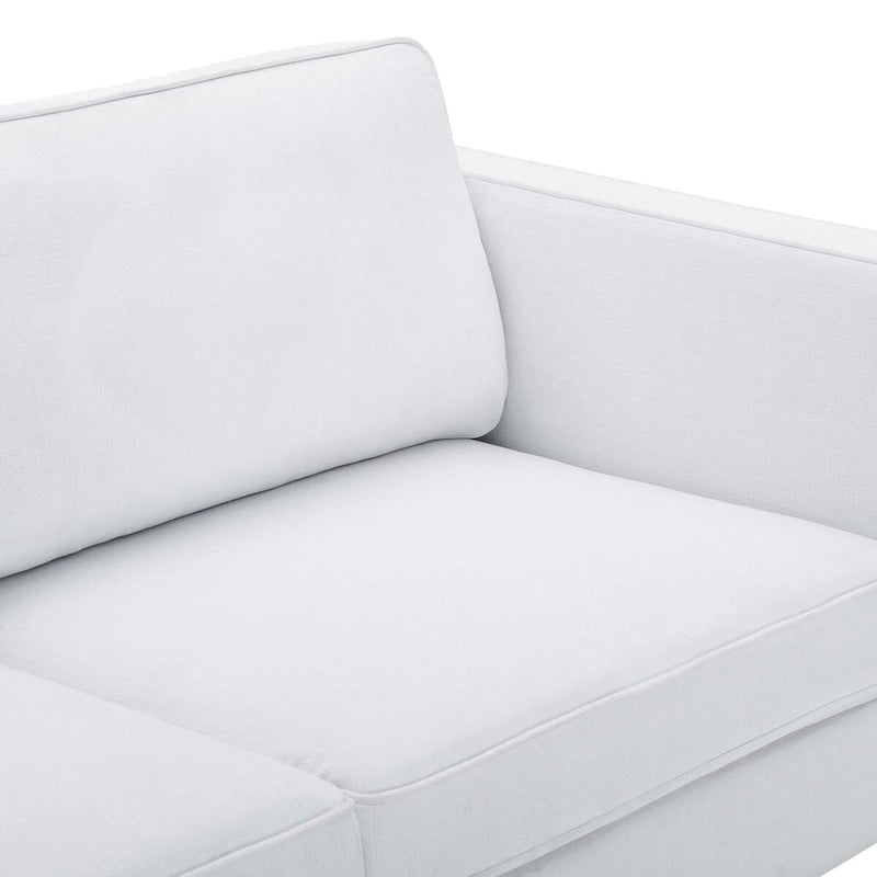 Mid-Century Modern Fabric Sofa, 3-Seater (Beige / Light Gray / White)