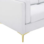 Canapé en tissu moderne du milieu du siècle, 3 places (beige / gris clair / blanc)