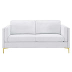 Canapé en tissu moderne du milieu du siècle, 3 places (beige / gris clair / blanc)