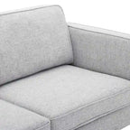Canapé en tissu moderne du milieu du siècle, 3 places (beige / gris clair / blanc)