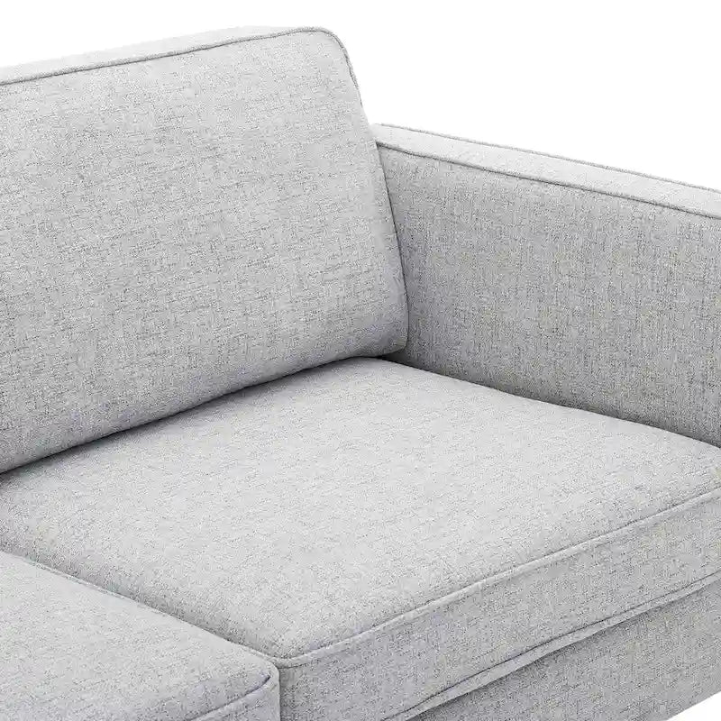 Canapé en tissu moderne du milieu du siècle, 3 places (beige / gris clair / blanc)