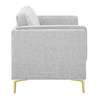 Canapé en tissu moderne du milieu du siècle, 3 places (beige / gris clair / blanc)