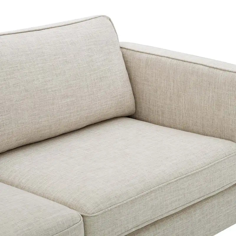 Canapé en tissu moderne du milieu du siècle, 3 places (beige / gris clair / blanc)