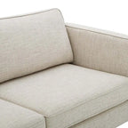 Canapé en tissu moderne du milieu du siècle, 3 places (beige / gris clair / blanc)