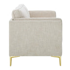 Canapé en tissu moderne du milieu du siècle, 3 places (beige / gris clair / blanc)