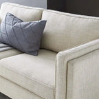 Canapé en tissu moderne du milieu du siècle, 3 places (beige / gris clair / blanc)