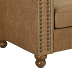 Canapé 3 places en tissu touffeté marron