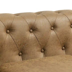 Canapé 3 places en tissu touffeté marron
