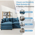 Canapé d'angle en chenille 112,2 po avec ottomane, pour salon, style moderne de luxe