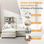 Canapé d'angle en chenille 112,2 po avec ottomane, pour salon, style moderne de luxe