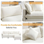 Canapé d'angle en chenille 112,2 po avec ottomane, pour salon, style moderne de luxe