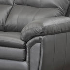 Marcus Grey Top Grain Leather Sofa/Loveseat Set - 38 x 86 x 36