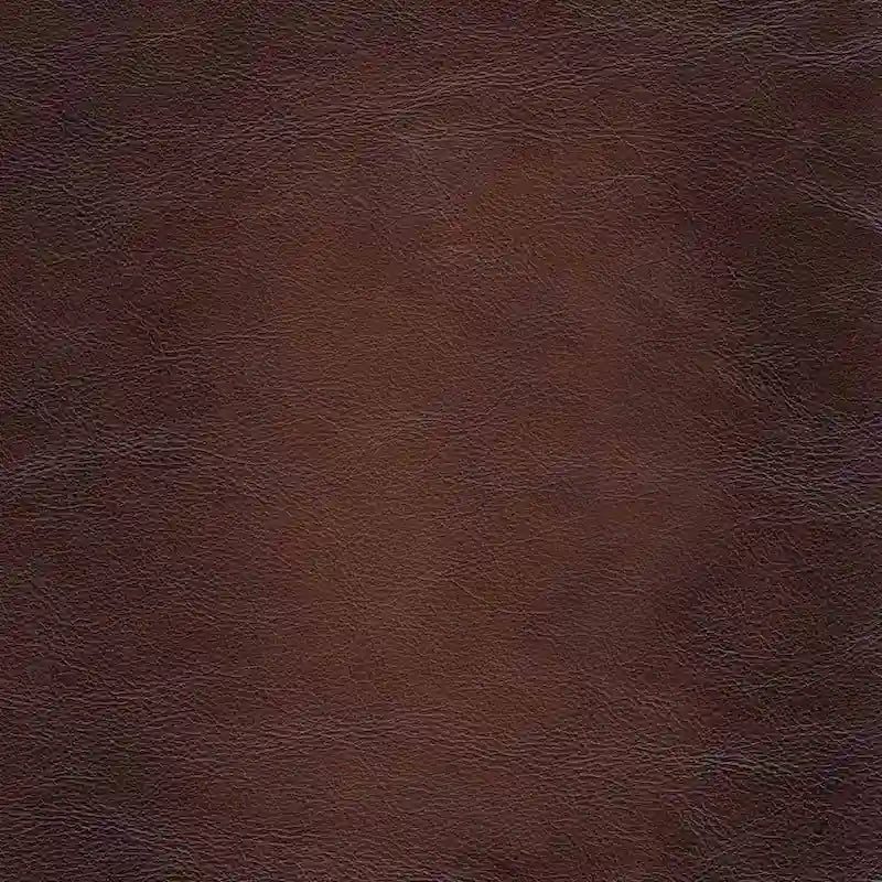 Causeuse en cuir pleine fleur gris cendré / marron caramel, 2 places, capitonnée avec garniture cloutée