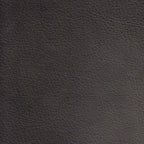 Causeuse en cuir pleine fleur gris cendré / marron caramel, 2 places, capitonnée avec garniture cloutée