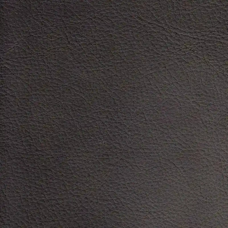 Causeuse en cuir pleine fleur gris cendré / marron caramel, 2 places, capitonnée avec garniture cloutée