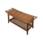 Banc de spa en bambou caramel / noir / naturel, une personne, 99 cm