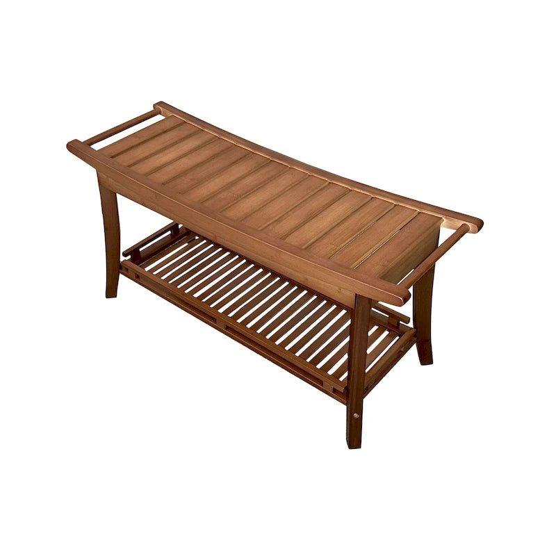 Caramel / Black / Natural Bamboo Spa Bench, Single-Person, 39"