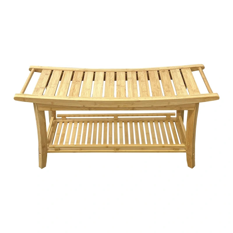 Caramel / Black / Natural Bamboo Spa Bench, Single-Person, 39"