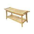 Banc de spa en bambou caramel / noir / naturel, une personne, 99 cm