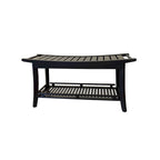 Banc de spa en bambou caramel / noir / naturel, une personne, 99 cm