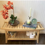 Banc de spa en bambou caramel / noir / naturel, une personne, 99 cm