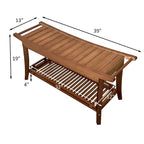 Banc de spa en bambou caramel / noir / naturel, une personne, 99 cm