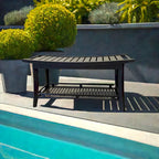 Banc de spa en bambou caramel / noir / naturel, une personne, 99 cm