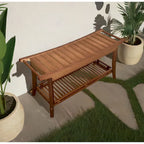 Banc de spa en bambou caramel / noir / naturel, une personne, 99 cm