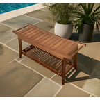 Banc de spa en bambou caramel / noir / naturel, une personne, 99 cm
