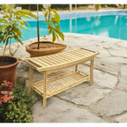 Banc de spa en bambou caramel / noir / naturel, une personne, 99 cm