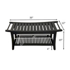 Banc de spa en bambou caramel / noir / naturel, une personne, 99 cm