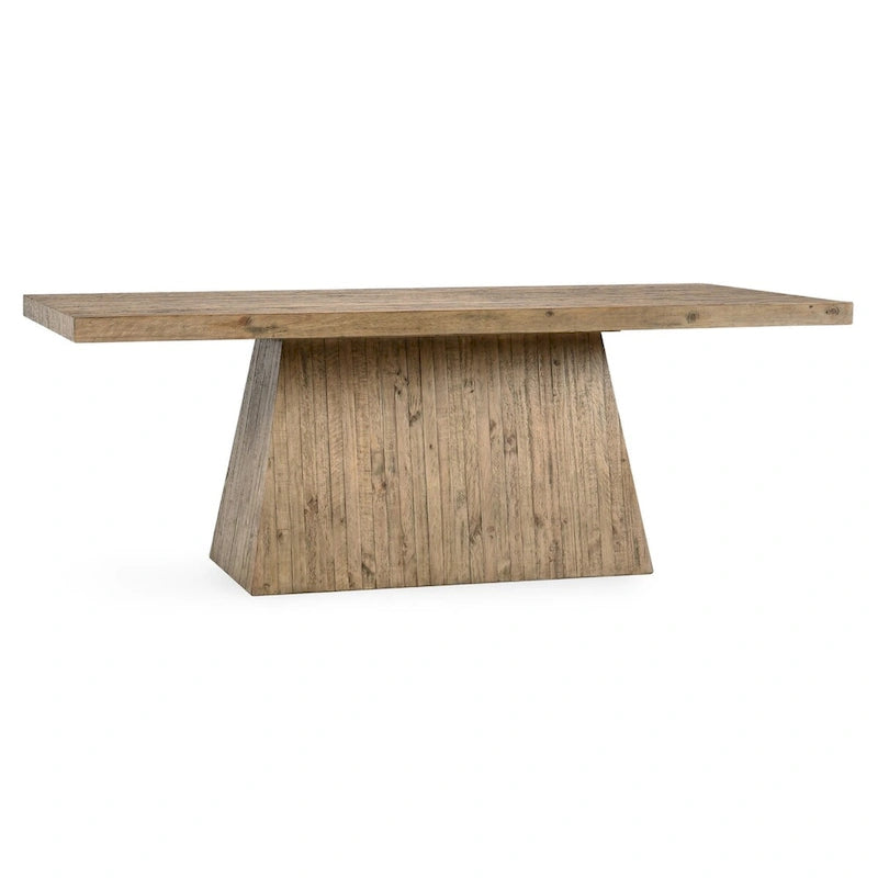 Natural Brown Plinth Base Dining Table, Seats 6–8
