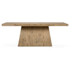 Natural Brown Plinth Base Dining Table, Seats 6–8