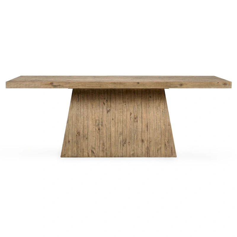 Natural Brown Plinth Base Dining Table, Seats 6–8