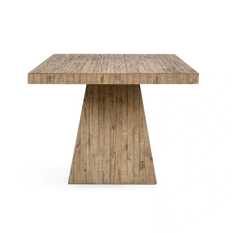 Natural Brown Plinth Base Dining Table, Seats 6–8