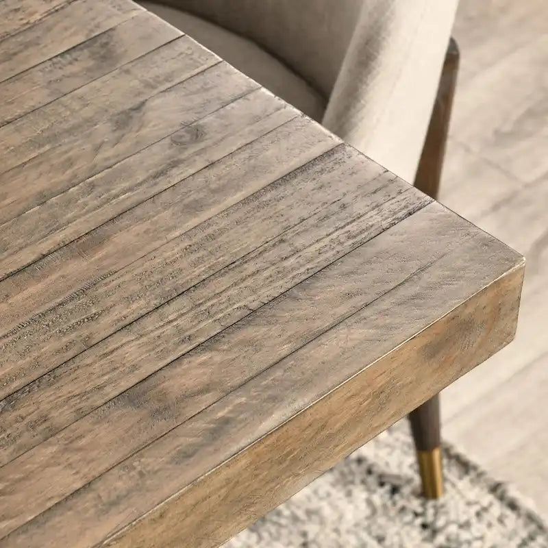 Natural Brown Plinth Base Dining Table, Seats 6–8
