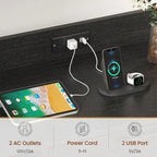 Natural / Black / Brown 6-Layer Vertical File Cabinet with Lock & Charging Station, 1–2 Person