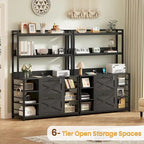Natural / Black / Brown 6-Layer Vertical File Cabinet with Lock & Charging Station, 1–2 Person