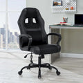 Black Faux Leather Ergonomic Office Chair with Lumbar Massage, Single