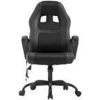Black Faux Leather Ergonomic Office Chair with Lumbar Massage, Single